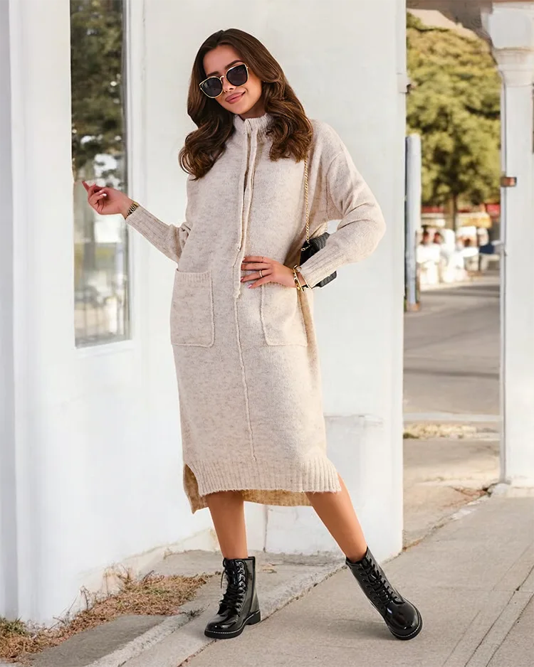 Royalfashion Ženska duga haljina džemper