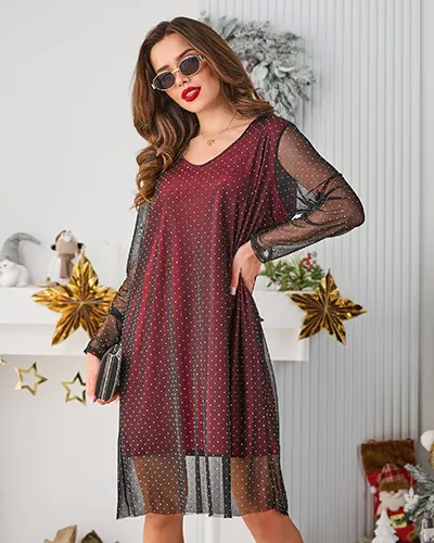 Royalfashion Klasična ženska obleka do kolen