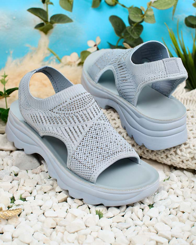 Royalfashion Ženski sandali z zgornjim delom in cirkoni Alebin