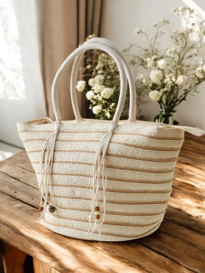 Royalfashion Velika slamnata torba za ženske