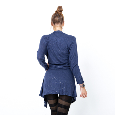 Royalfashion Granatowa damska wiązana narzutka kardigan