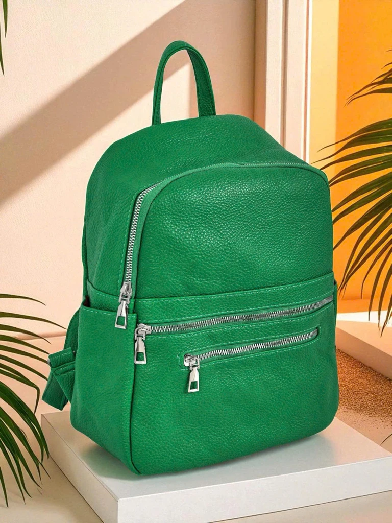 Ženski nahrbtnik AURELIA Verde eko usnje A4 Królewska Moda