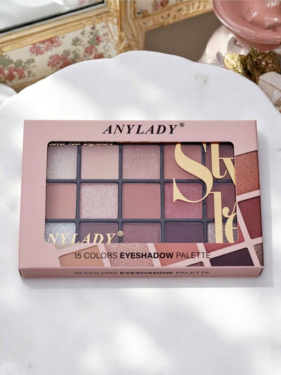 ANYLADY Paleta 15 senčil za oči z bleščicami in mat učinki Ruby Glamour