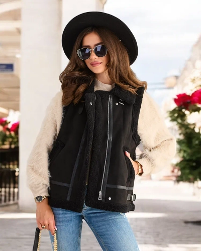 Royalfashion Ženski prsluk s krznom