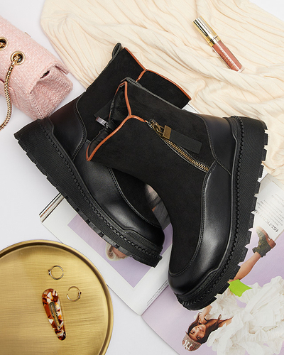 Czarne botki damskie Mefina- Obuwie