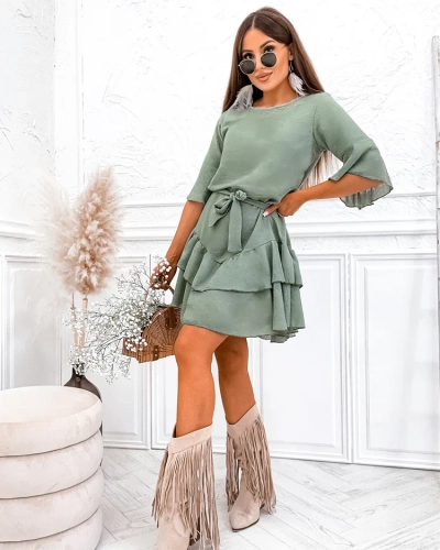 Royalfashion Lanena ženska mini obleka