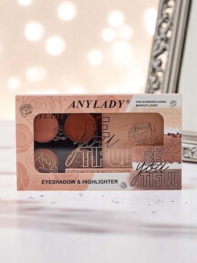 Paleta 4 senčil za oči z bleščicami in osvetljevalcem Ruby Glamour