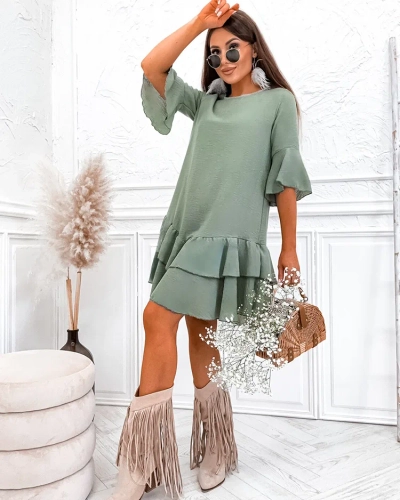 Royalfashion Lanena ženska mini obleka