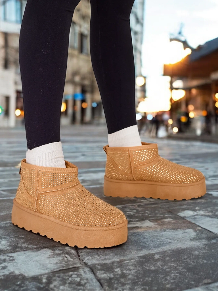 Royalfashion Beige ženski zimski čizme a'la UGGs Corob