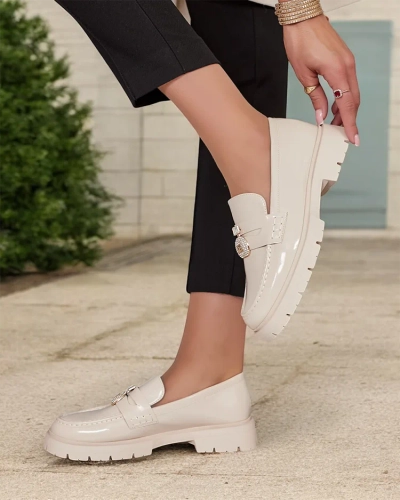 Royalfashion Ženski lakirani mokasini Bemies