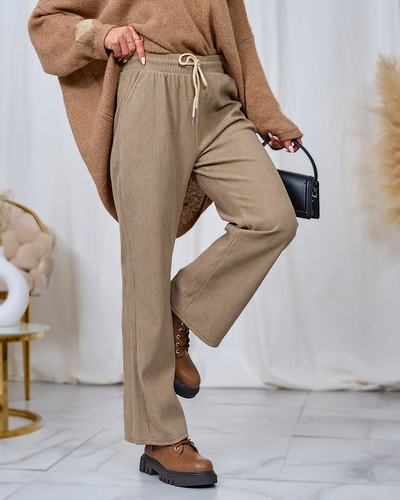 Royalfashion Ženske hlače iz manšete v kaki barvi