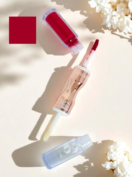 Šminka in prozoren lip gloss 2-v-1 Russian Red