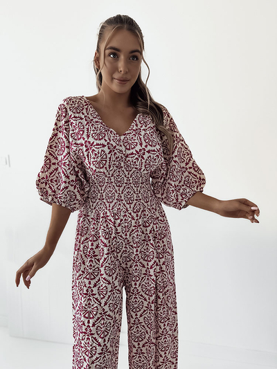 Royalfashion Vzorčast ženski kombinezon