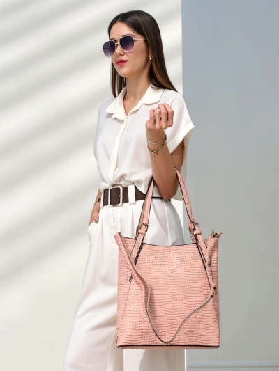 Royalfashion Velika ženska torba iz patentirane kože z embalažo