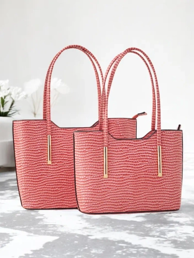 Royalfashion Dvojna torbica iz patentirane kože z embosiranjem