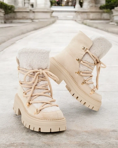 Royalfashion Lozin ženski snežni škornji z vezalkami