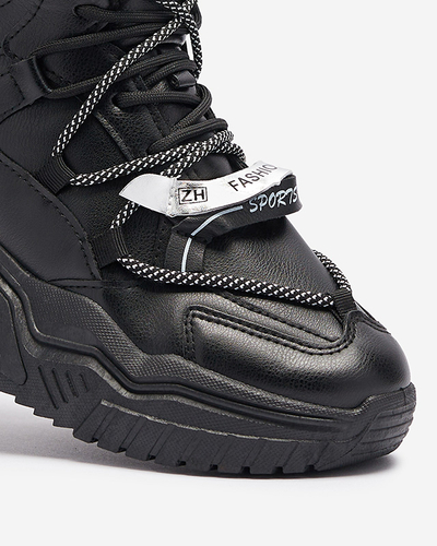 Royalfashion Czarne sneakersy z ociepleniem Pommie