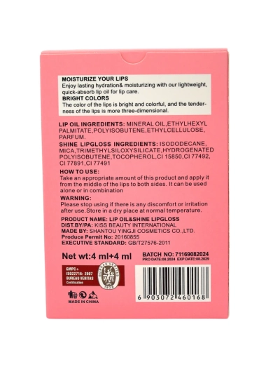 Brillo labial con brillo y brillo labial incoloro 2 en 1 Bronse