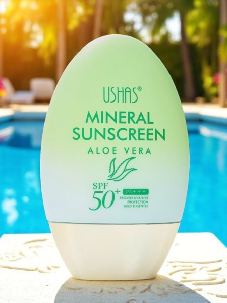 USHAS Močno vlažilna krema za sončenje z aloe vero SPF 50