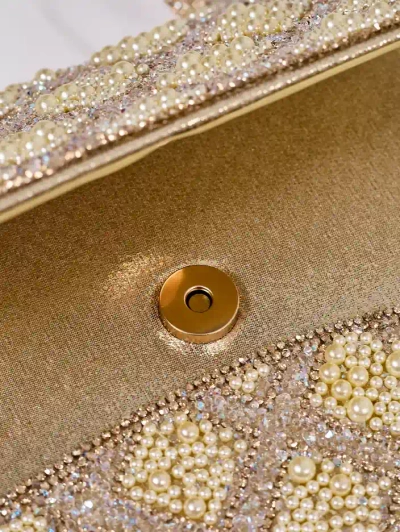 Royalfashion Mala ženska torbica s kristalčki in biseri