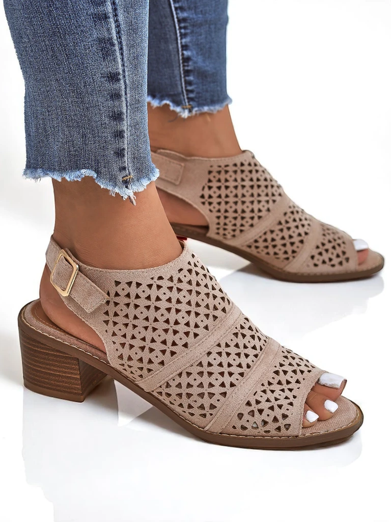 Royalfashion Ženski sandali s peto z zračnim vzorcem Elira