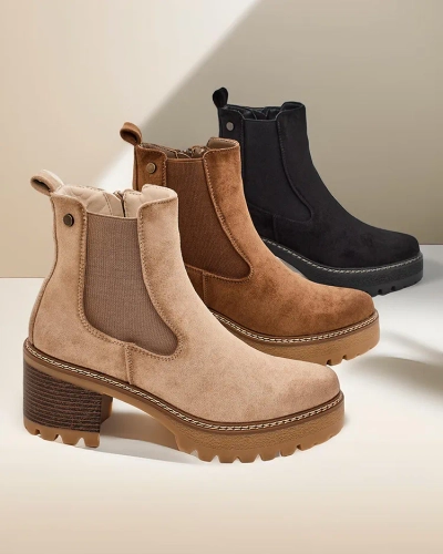 Royalfashion Eco-suede ženske gležnjače na potpetici Segori