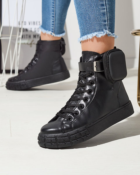 Royalfashion Czarne damskie sportowe buty damskie z saszetką Efiffe