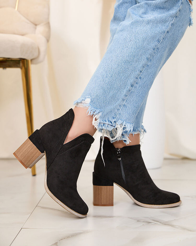 Royalfashion Black Lemere škornji s kvadratno peto