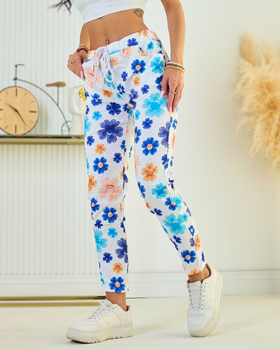 Royalfashion Ženske hlače iz tkanine s cvetličnim vzorcem