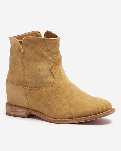 Royalfashion Kowbojki na krytym koturnie w kolorze camel Bluestone