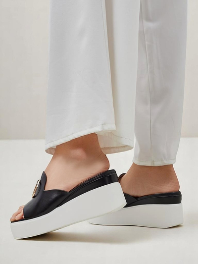 Royalfashion ženski natikači z visokim klinastim podplatom Daffin