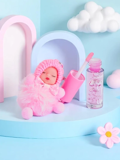 Otroški lip gloss z lutko Svetlo roza