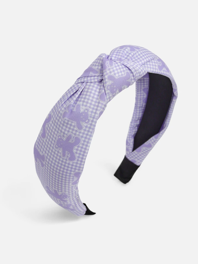 Royalfashion Lasni trak s pletenico v karirastem vzorcu in medvedki