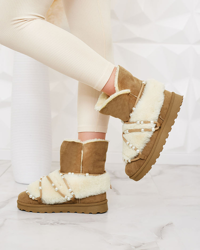 Royalfashion Ženski snežni škornji z biseri Cuvilav