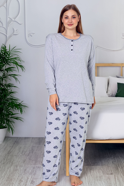 Royalfashion Ženski pamučni pidžama set VELIČINA PLUS