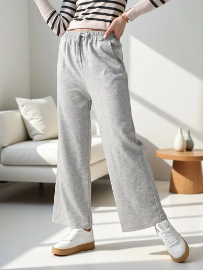 Royalfashion Ženske široke tkanine hlače