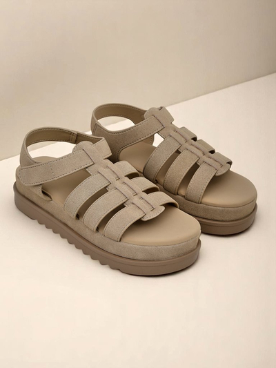 Ženski sandali Royalfashion Helena Classico platforma svetlo rjava