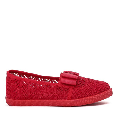Royalfashion Czerwone dziewczęce tenisówki typu slip on Tabbi