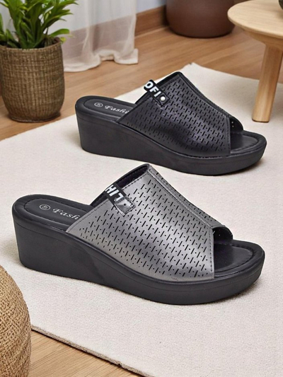 Royalfashion Ženski natikači s peto Luna Wedge