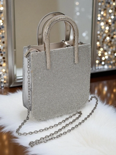 Royalfashion Ženska clutch torbica s cirkoni in ročaji kače Snake Glam