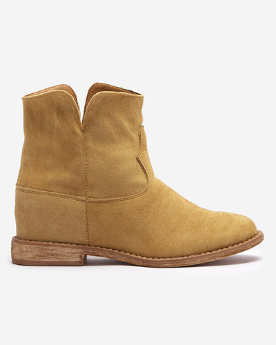 Royalfashion Kowbojki na krytym koturnie w kolorze camel Bluestone