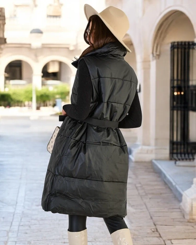 Royalfashion Dolg ženski telovnik a'la leather