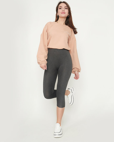 Royalfashion Damskie ciemnoszare legginsy o długości 3/4