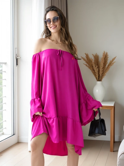 Royalfashion Ženska obleka a'la španska z naborki oversized