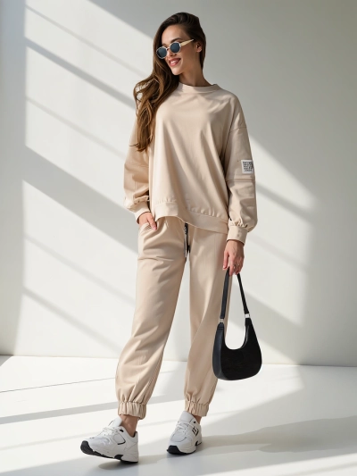 Royalfashion Ženski bombažni komplet z manšetami na gležnjih