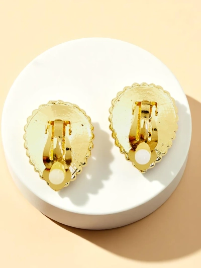 Royalfashion Ženski uhančki na klip z kristali in kubičnim cirkonom