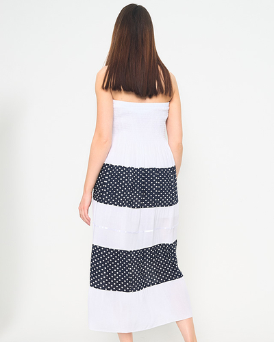 Biała sukienka w groszki PLUS SIZE - Odzież