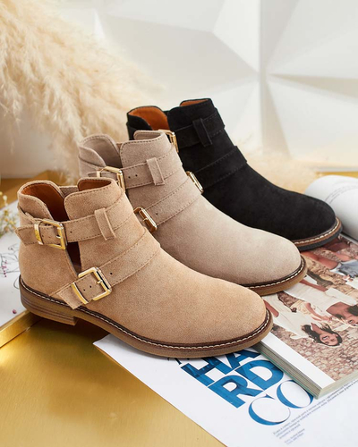 Royalfashion Ženski škornji Geronsa z izrezom