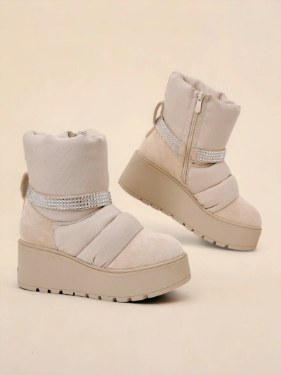 Royalfashion Ženski zimski škornji na klin Renosi