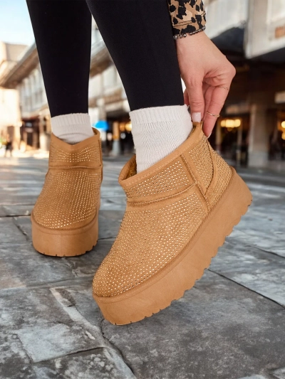 Royalfashion Beige ženski zimski čizme a'la UGGs Corob